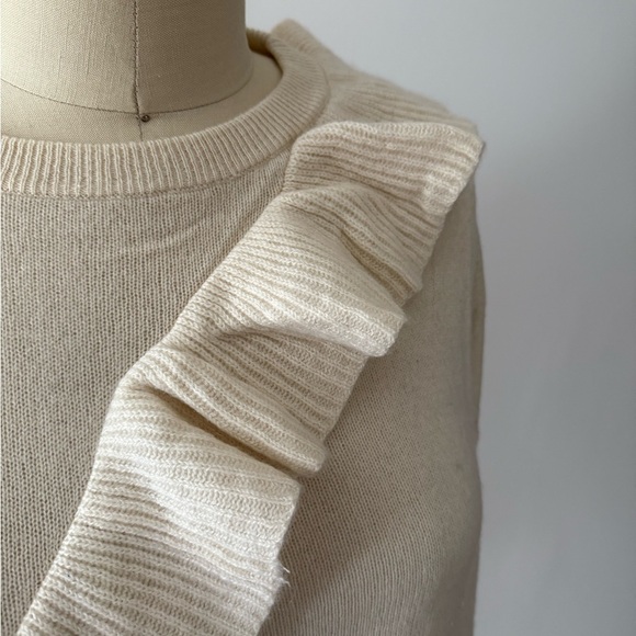 Cashmere Cream Ruffle Sweater - Picture 3 of 4